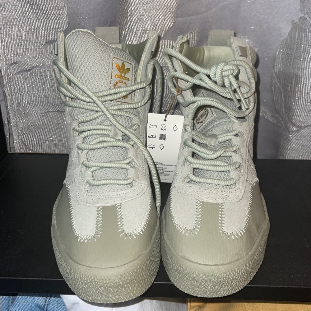 Adidas High-Top Sneakers in Gray and Olive